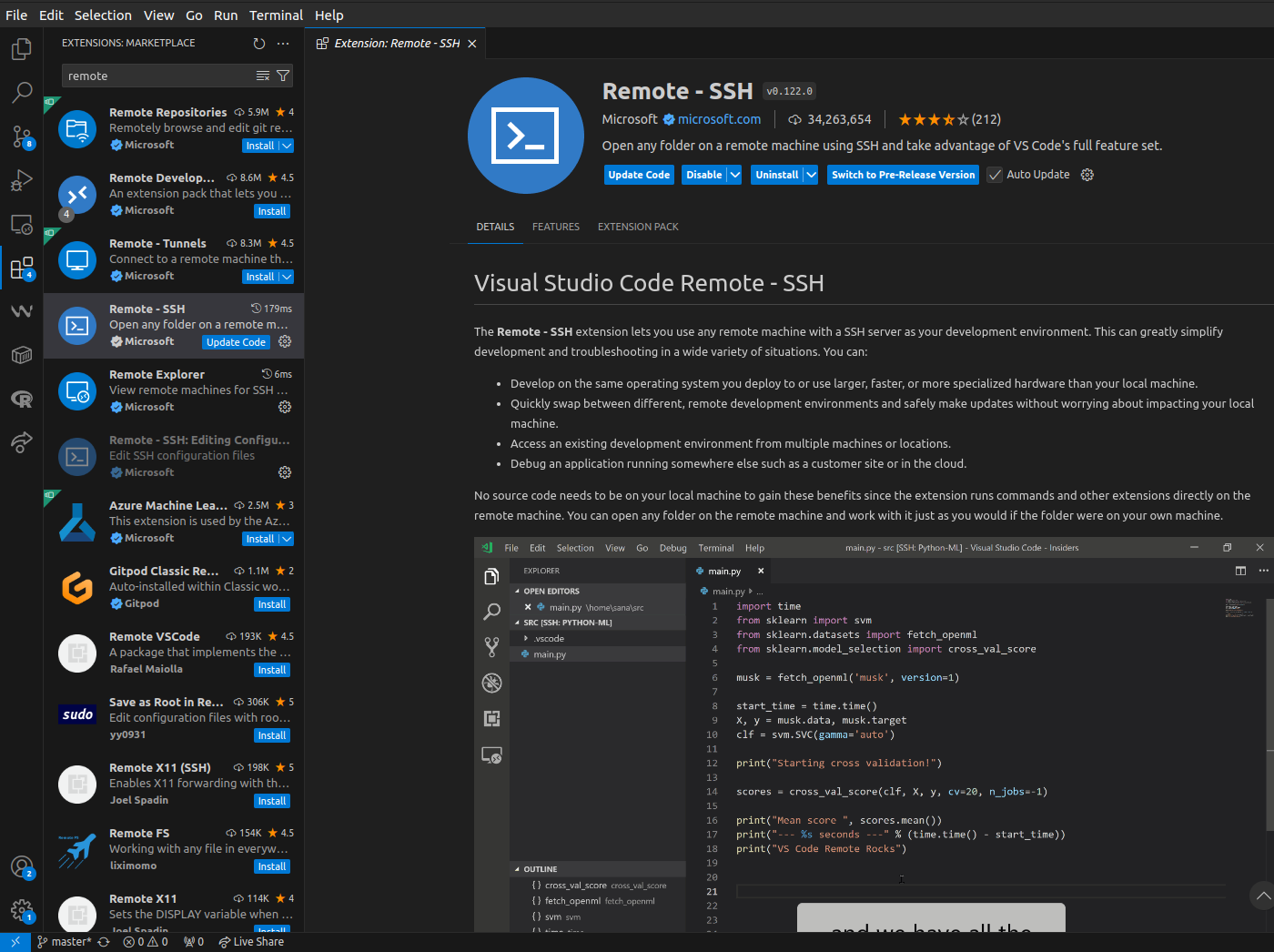 VS Code Remote SSH Extension